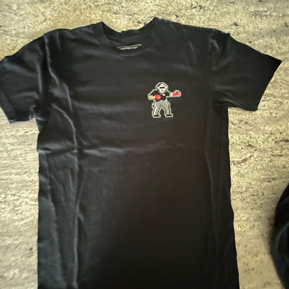 Baseballism Black Punch Out Short Sleeve Crewneck Shirt Mens Small